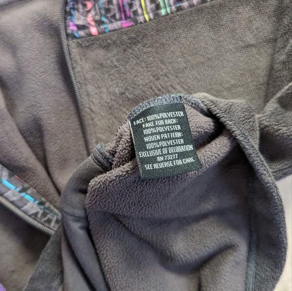 Fila Retro 90's Neon Pattern Zip Up Super Soft Fleece Unique vintage - Picture 6 of 7